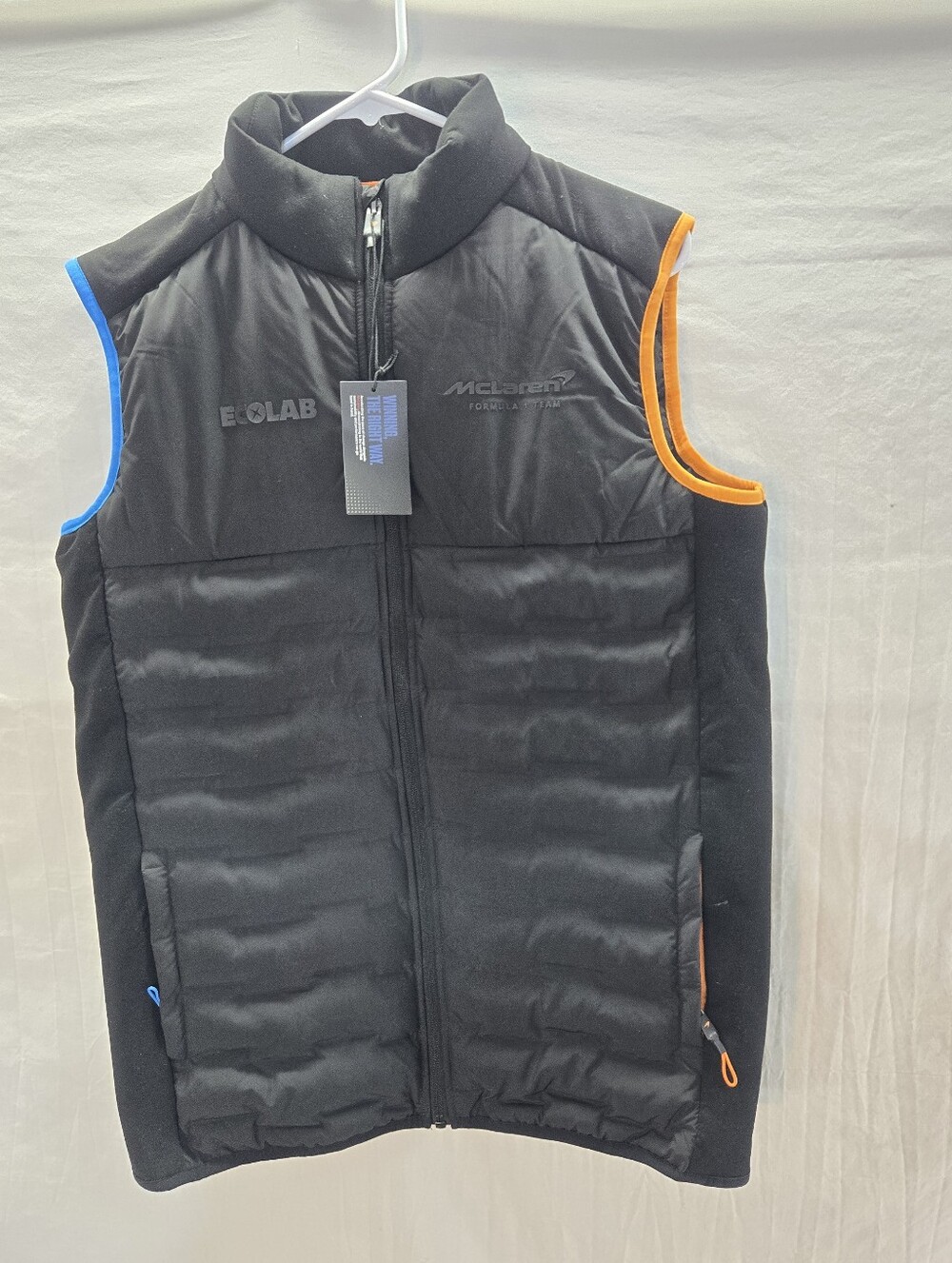 McLaren Men's Small Black Padded Gilet Vest New with Tags